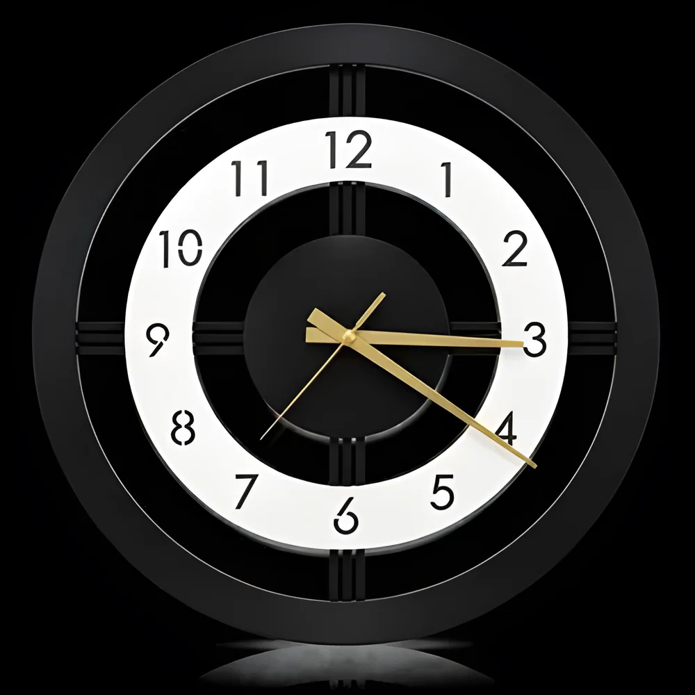 Modern Metal Wall Clock - Home & Kitchen by Golden Engg Works