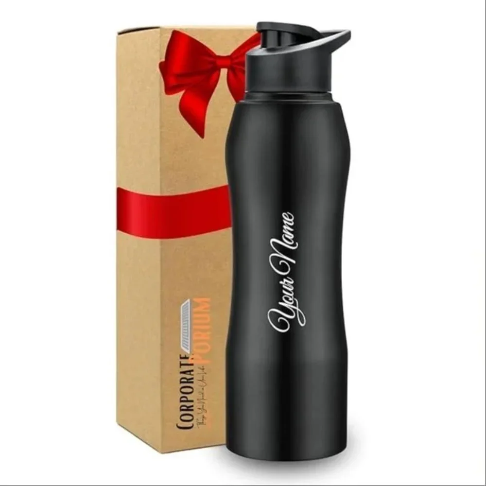YKT SS 304 Single Wall Black Sipper Bottle 1 Litre - Home & Kitchen by Y K Trading
