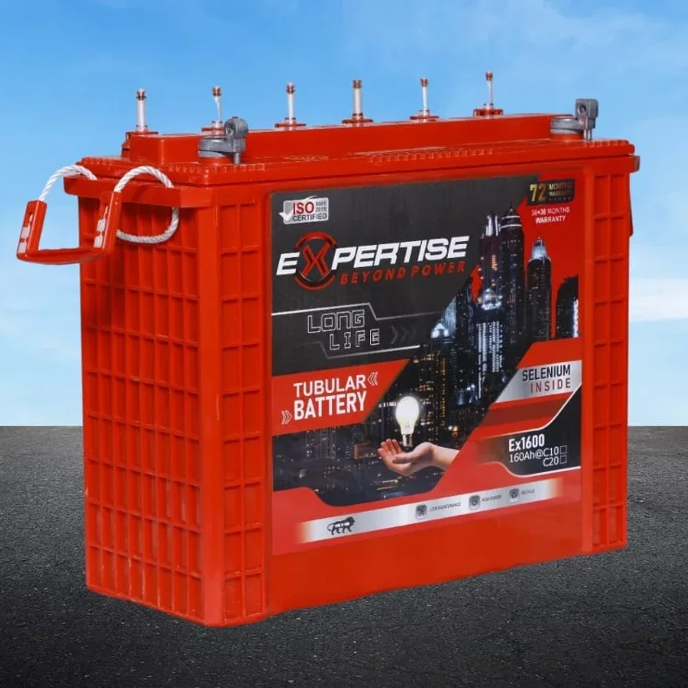 EXPERTISE Ex1600 160Ah Tall Tubular Lead-Acid Battery - Electronics & Electrical by Expertise Battery Manufacturers