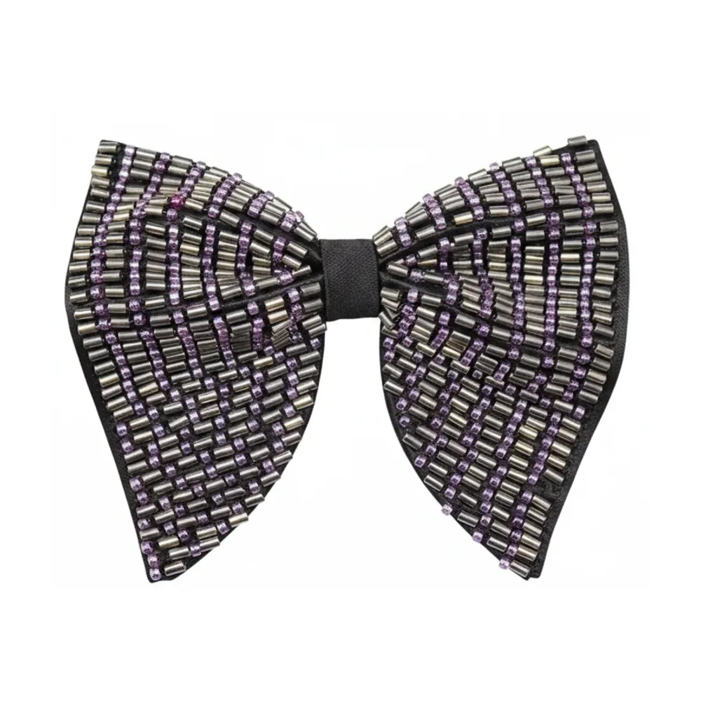 Crystal Bow Tie with Adjustable Strap - Textiles & Apparel by G M Apparels