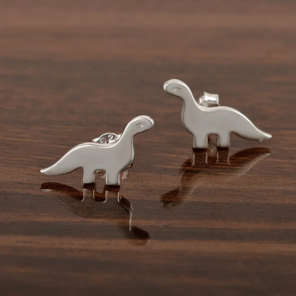 Dinosaur Stud Earrings Brachiosaurus Stud Earrings 925 Sterling Silver Dinosaur Animal Earrings - Gems & Jewelry by Jaya Jems Impex