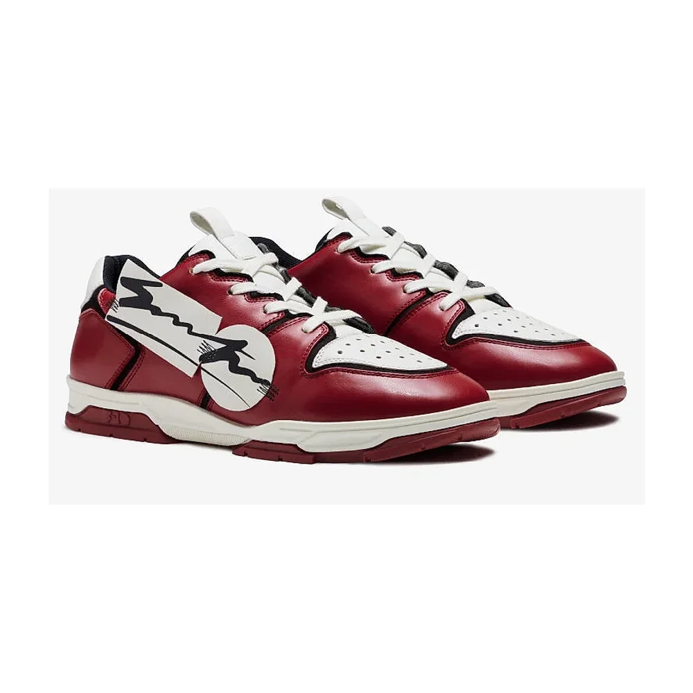 7-10 Red White Canvas Low-Top Sneaker - Footwear, Bags & Leather Goods by Disruptive Fashion Pvt. Ltd.