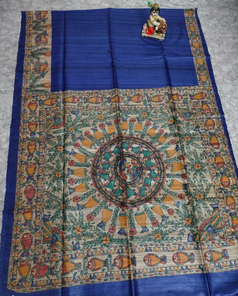 Handloom Silk Hand Painted Saree - Textiles & Apparel by Saga Handloom & Handicrafts