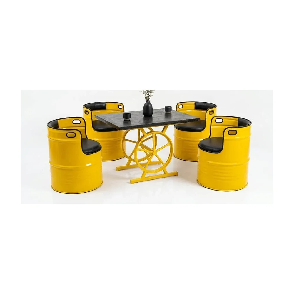 UPCYCLE Oil Drum Dining Set - Furniture & Interiors by Upcycle Furnishing India