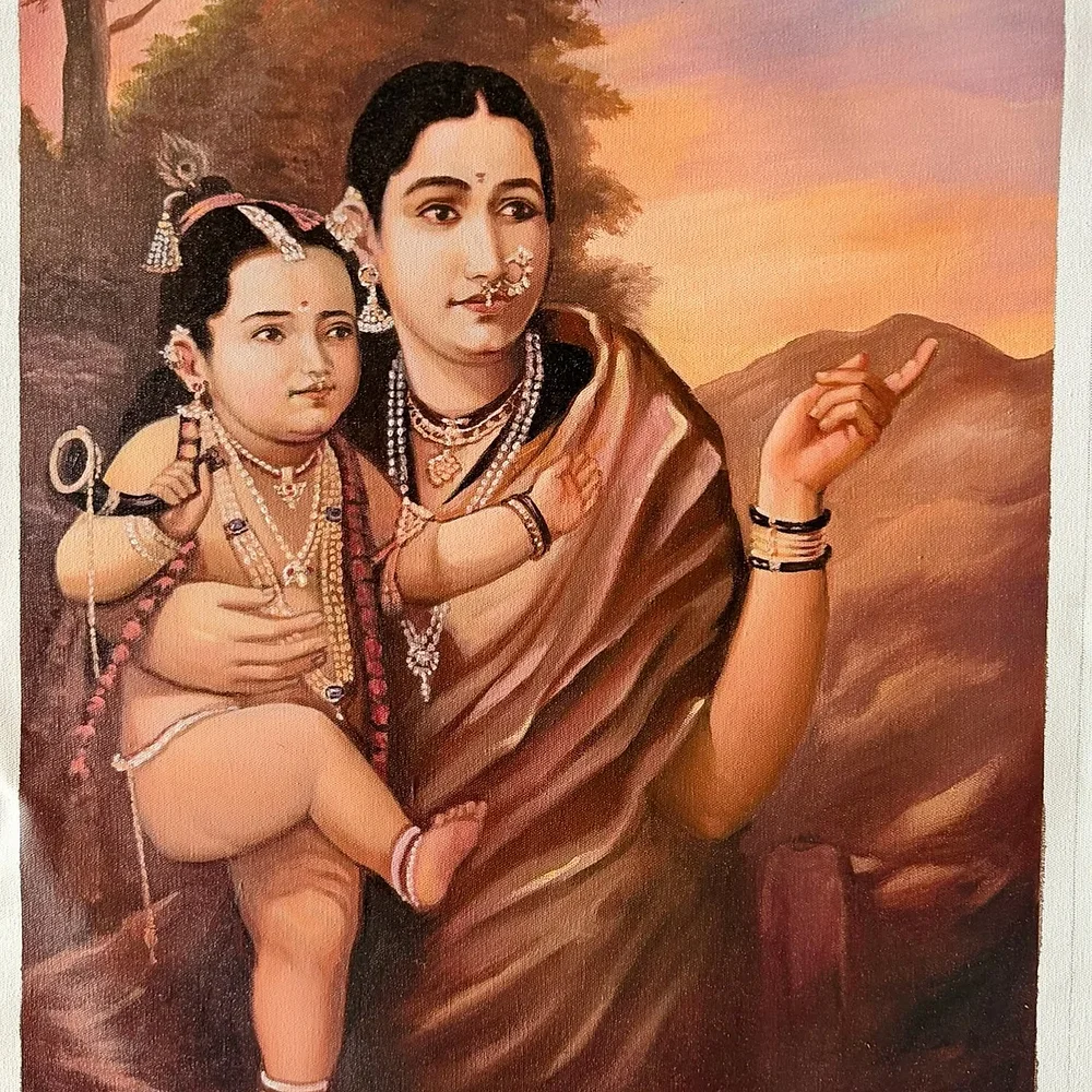 25Inch Canvas Raja Ravi Varma Painting - Handicrafts & Gifts by Ains Overseas