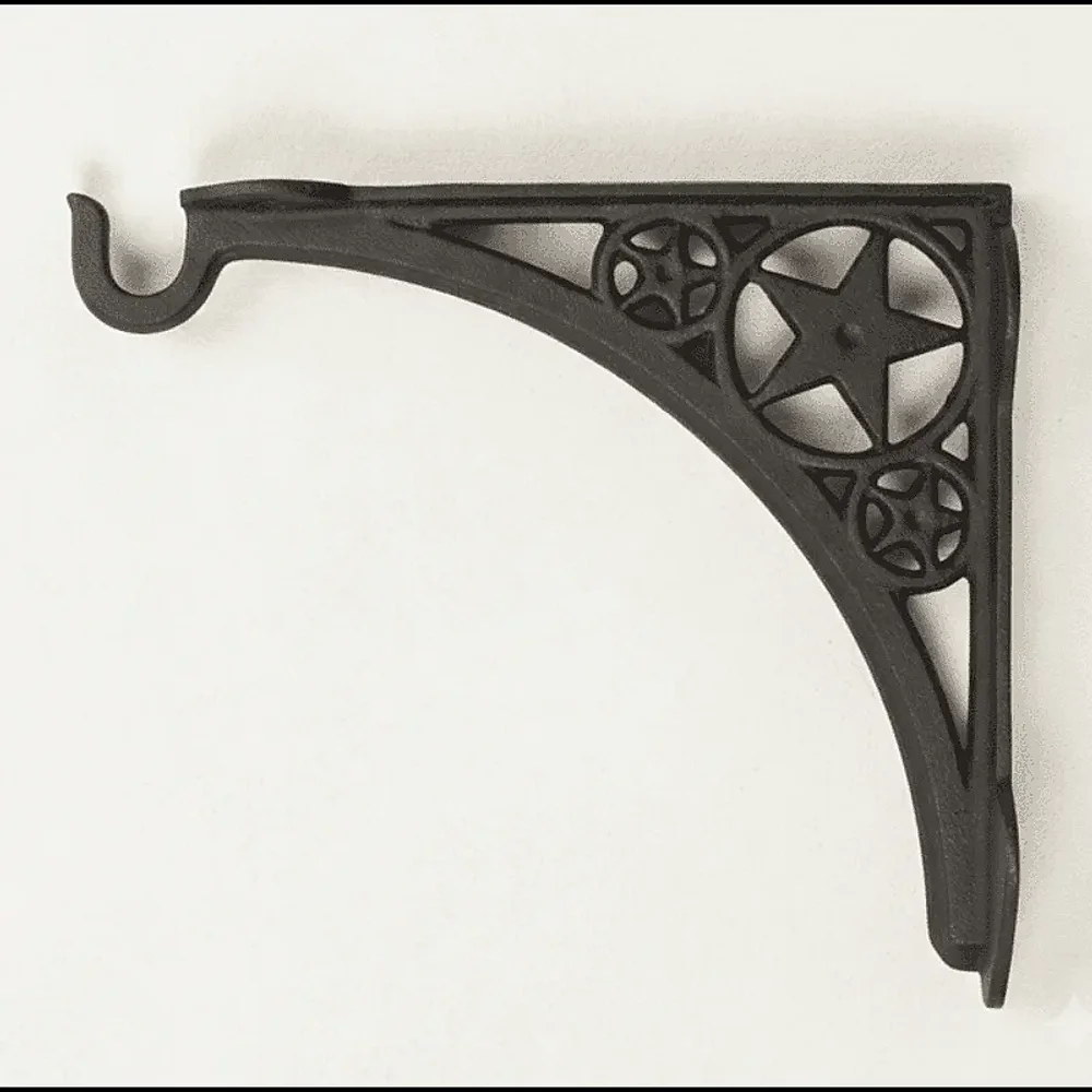 Cast Iron Wall Shelf Bracket with Hook - Construction & Building Materials by The Hardware Hut