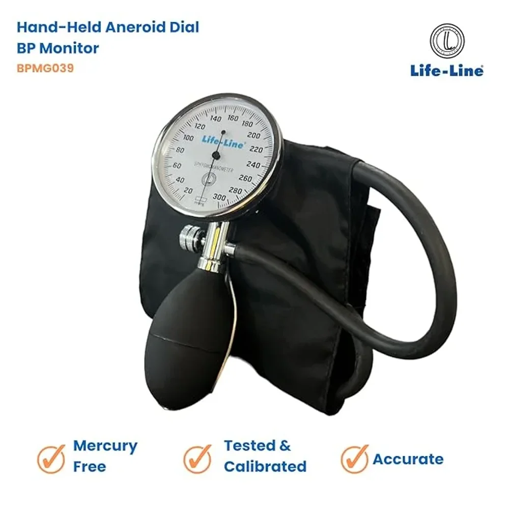 Life-Line Hand-Held Analog Aneroid Blood Pressure Monitor - Healthcare & Medical by Accurate Surgicals