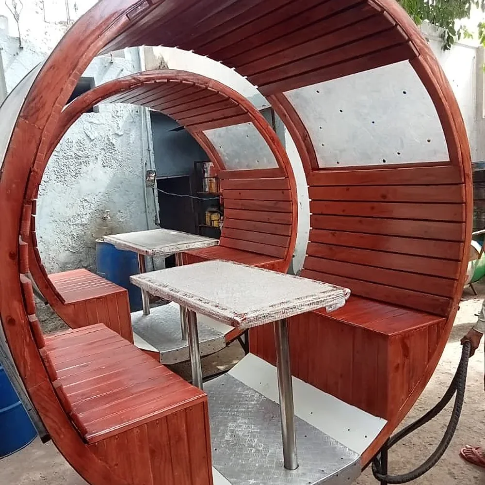 4 Seater Outdoor Dining Cabana - Furniture & Interiors by Upcycle Furnishing India