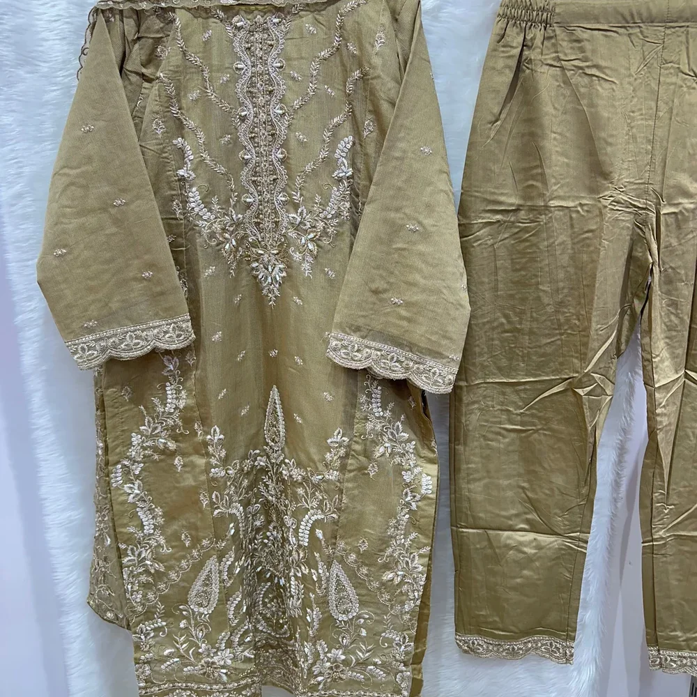 Embroidered Silk Suit Set - Textiles & Apparel by Ayzel Pvt. Ltd.