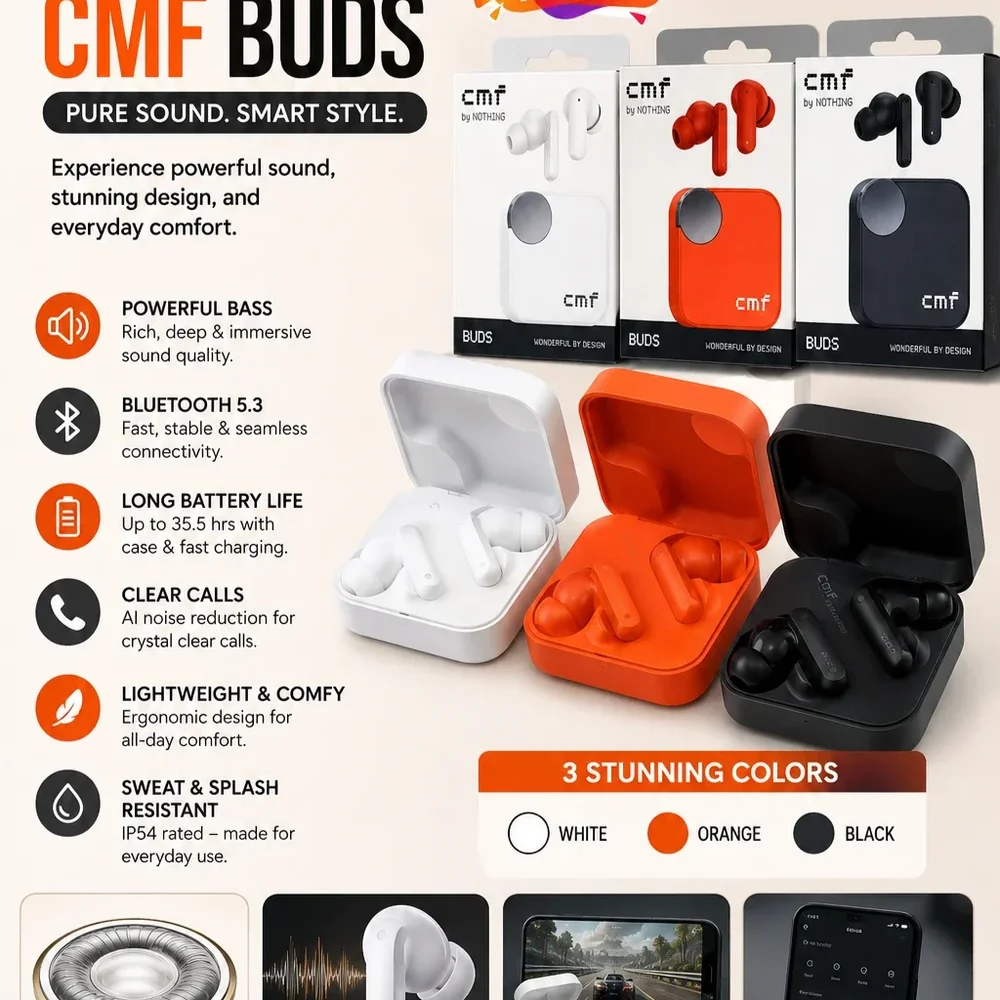 Nothing Cmf Buds True Wireless Earphones - Electronics & Electrical by Famous Electronics and Trading