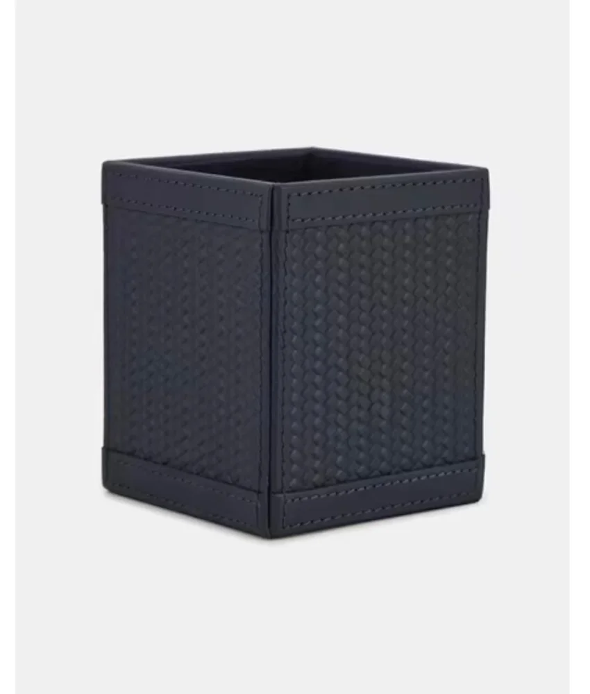 Black Woven PU Leather Pen Holder - Footwear, Bags & Leather Goods by SB Leather & Home Furnishing LLP