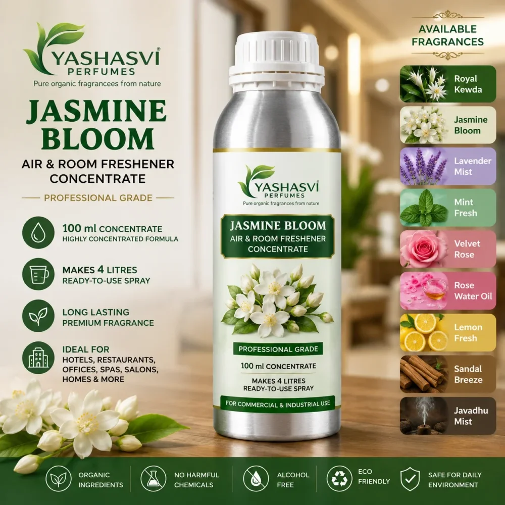 Professional-Grade Jasmine Liquid Air Freshener Concentrate for Commercial Use - Home & Kitchen by Yashasvi Perfumes and Fragrances