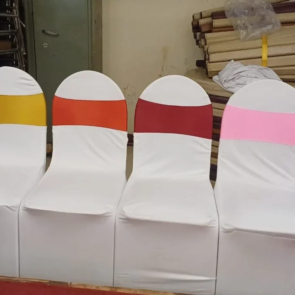 White Fabric Chair Cover - Furniture & Interiors by A.D. Enterprises