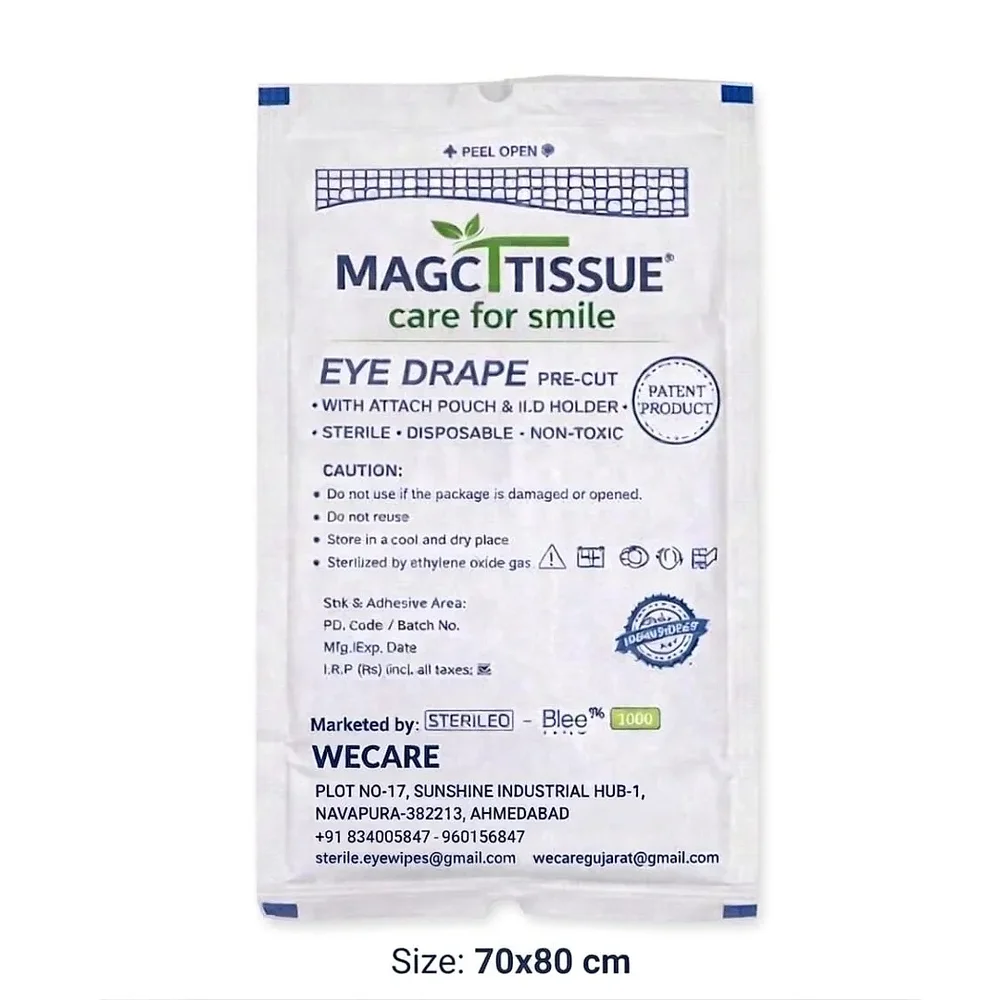 ETO Sterilized Non-Woven Eye Drape 70x80 cm - Healthcare & Medical by Wecare