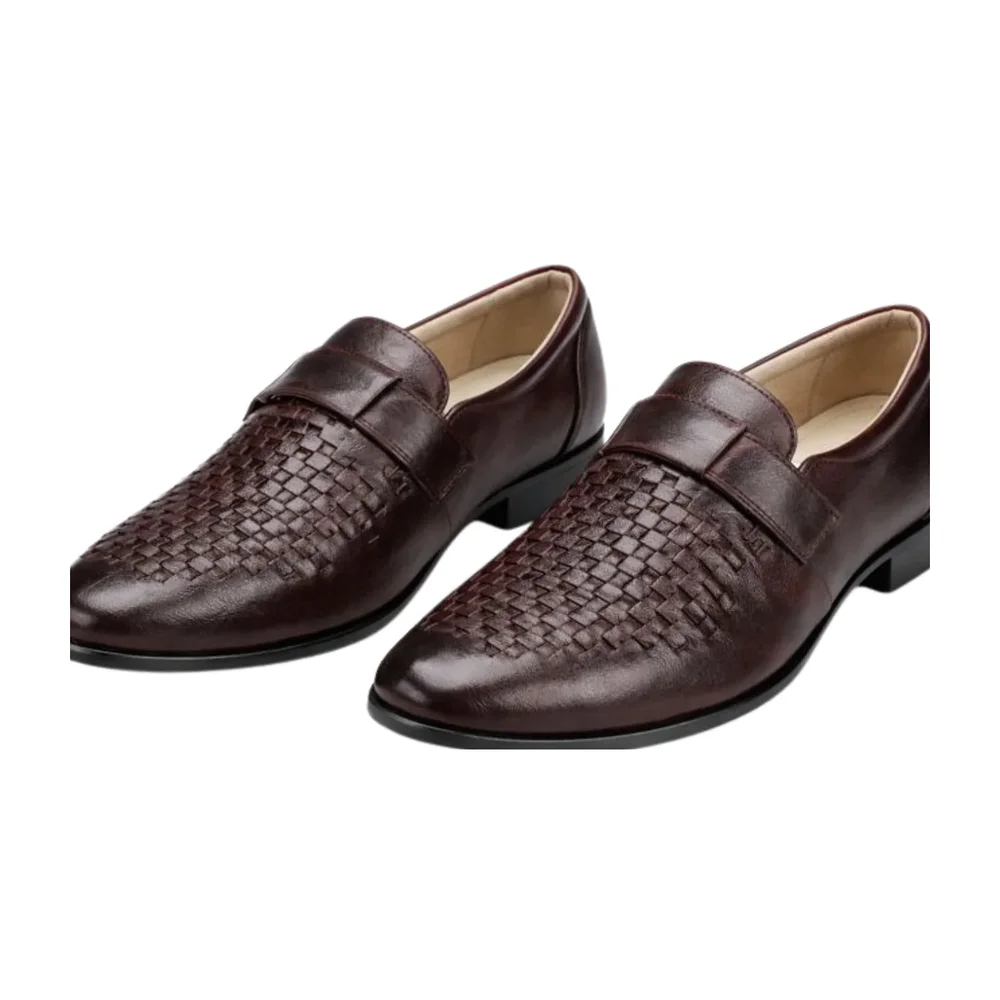 ORPERS Men’s Brown Woven Leather Slip-On Loafers - Footwear, Bags & Leather Goods by Axus Align