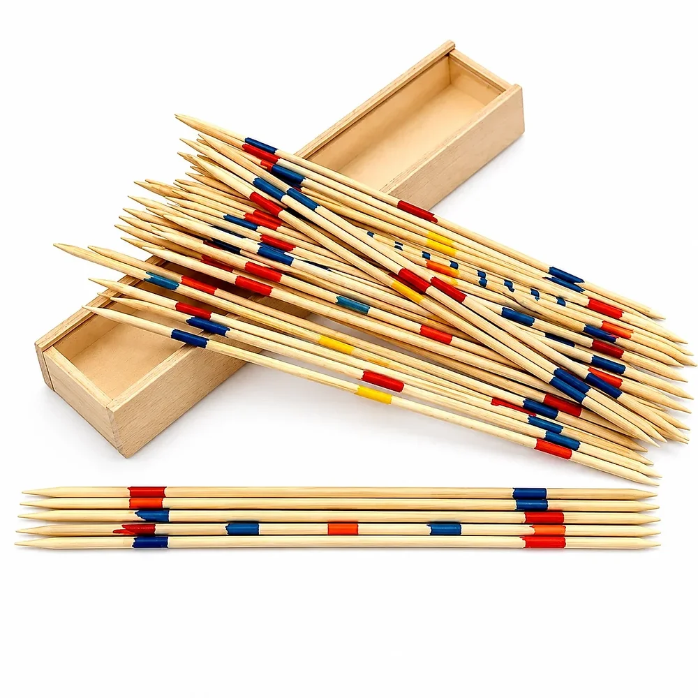 Wooden Pick Up Sticks Game for Kids & Adults, 30 Pieces, 18 cm - Sports, Toys & Games by Vishva Guru Traders