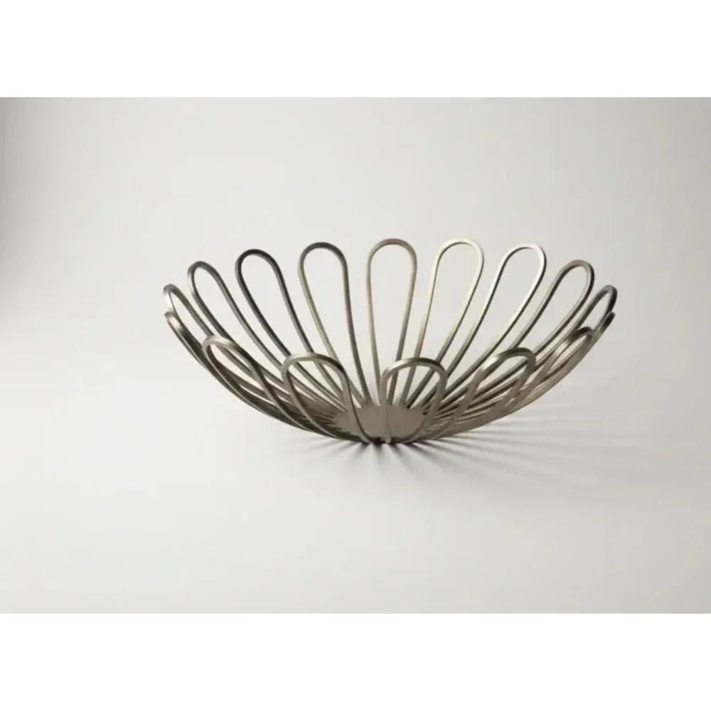 Metal Wire Fruit Bowl with Gold Finish - Home & Kitchen by Peregrine Export