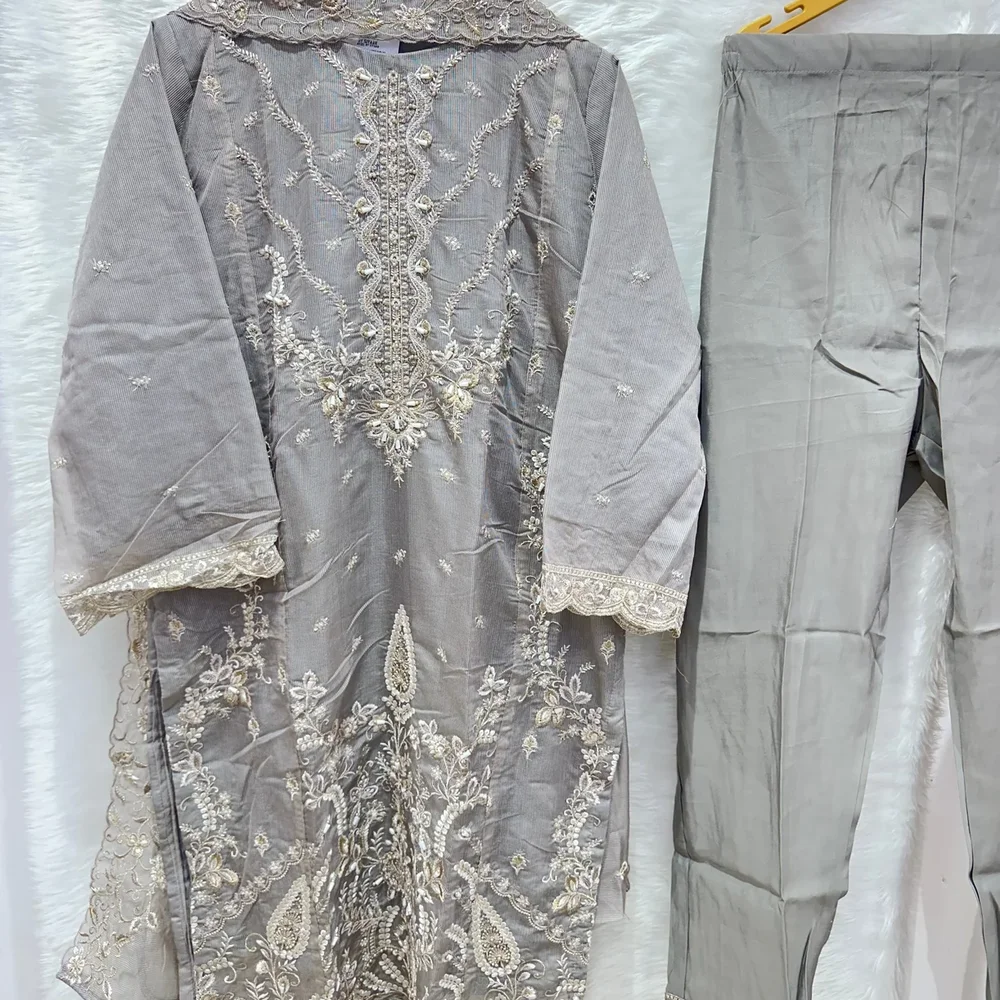 Embroidered Ethnic Wear Kameez Dupatta Trouser Set - Textiles & Apparel by Ayzel Pvt. Ltd.