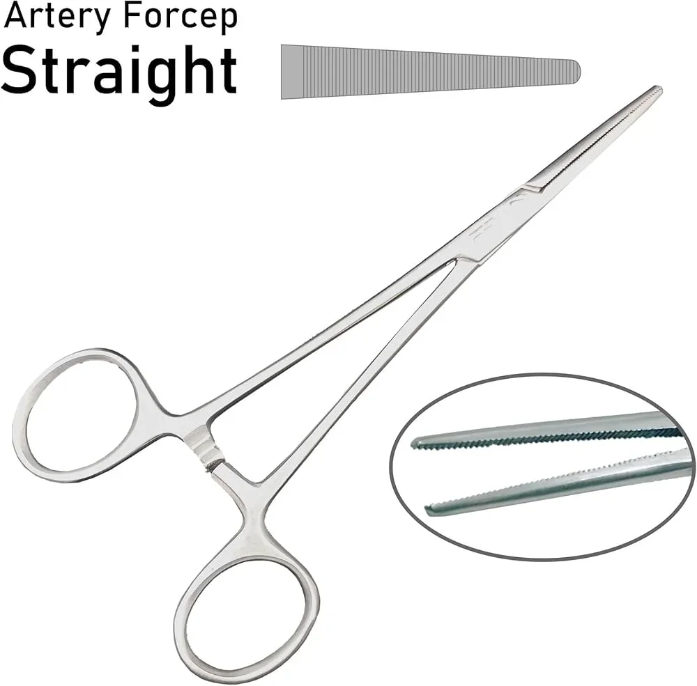 8 Inch Straight Artery Forceps - Healthcare & Medical by Accurate Surgicals