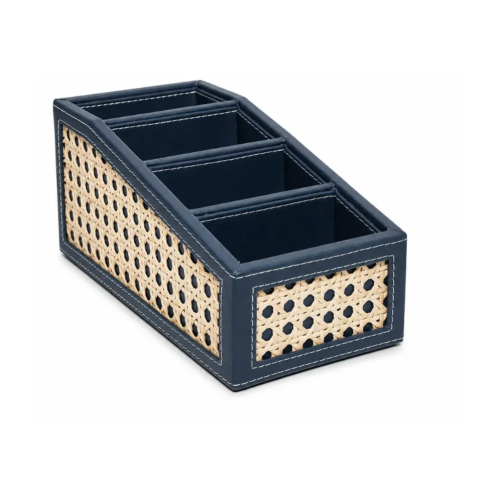 Modern Navy Blue Desk Organiser Set - Footwear, Bags & Leather Goods by SB Leather & Home Furnishing LLP