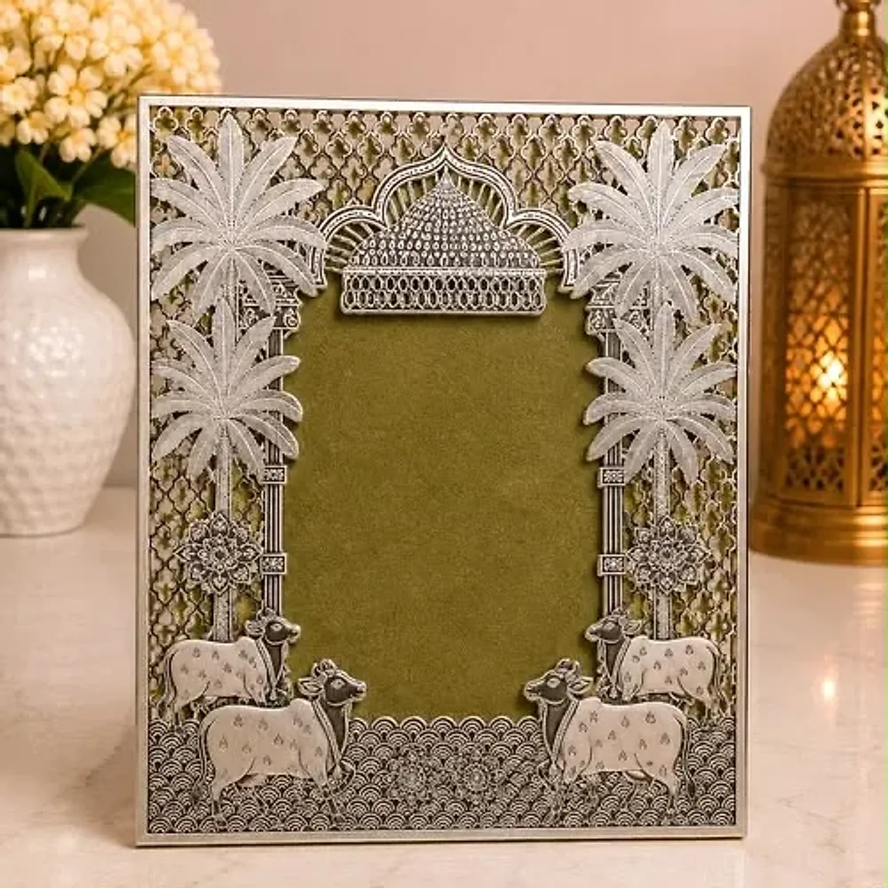 Metal Photo Frame with Nature Theme - Home & Kitchen by Indian Aura Crafts Expo