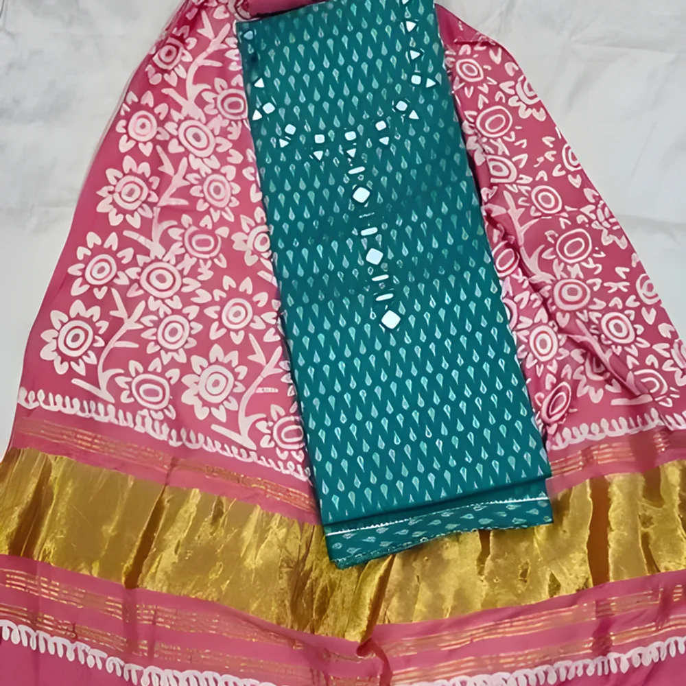Pink Cotton Printed Salwar Suit Material - Textiles & Apparel by Mayur Creation