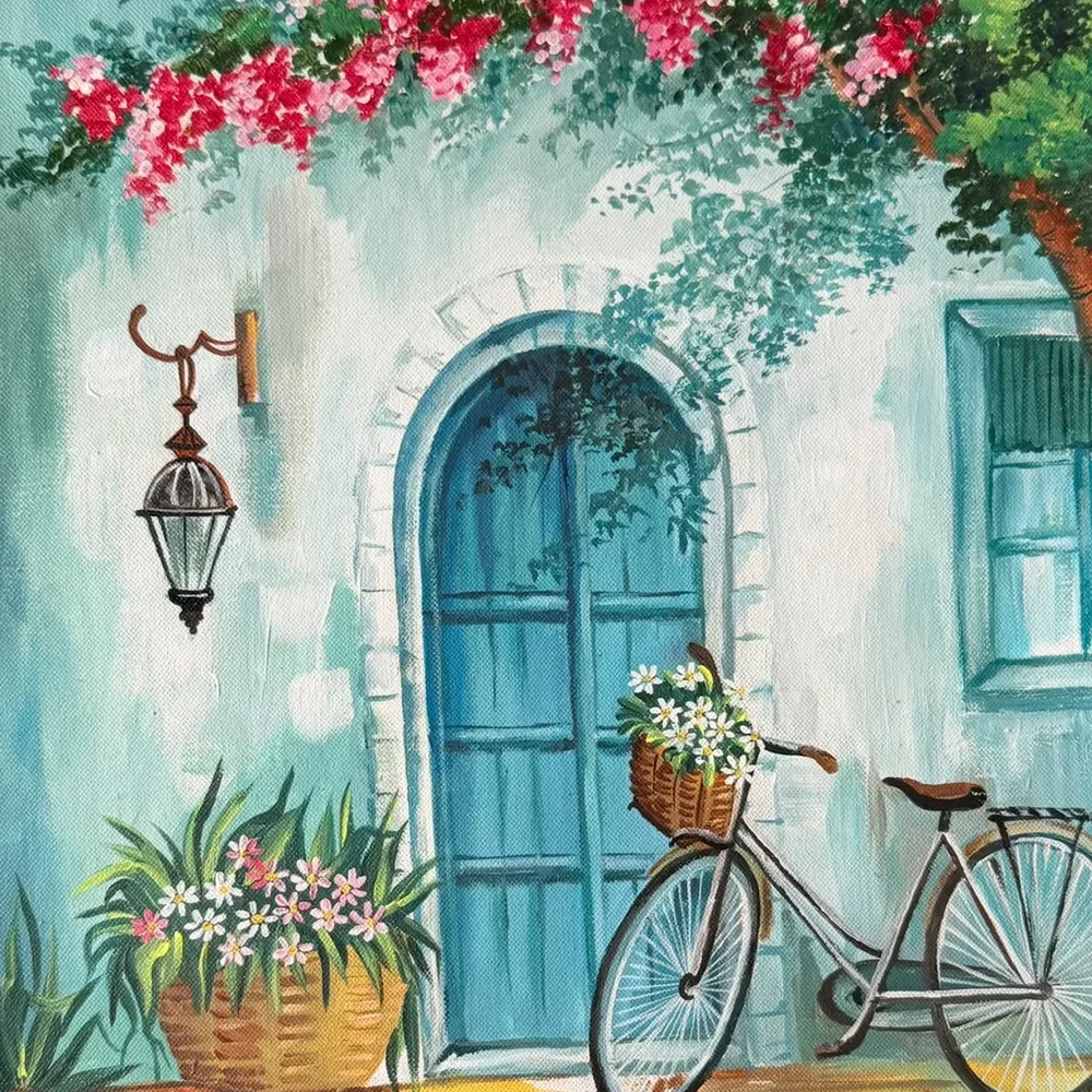 18Inch Canvas Colonial House Painting - Home & Kitchen by Ains Overseas