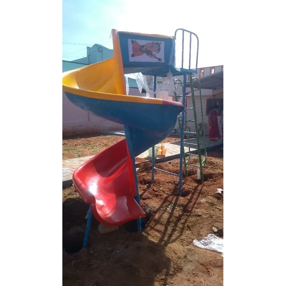 Red FRP Spiral Playground Slide - Sports, Toys & Games by Nac Industries