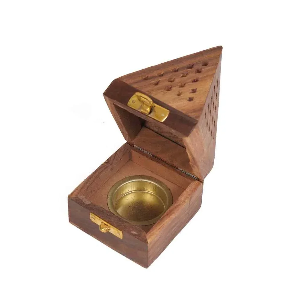 Wood Backflow Incense Burner Box - Home & Kitchen by Kkenterprise