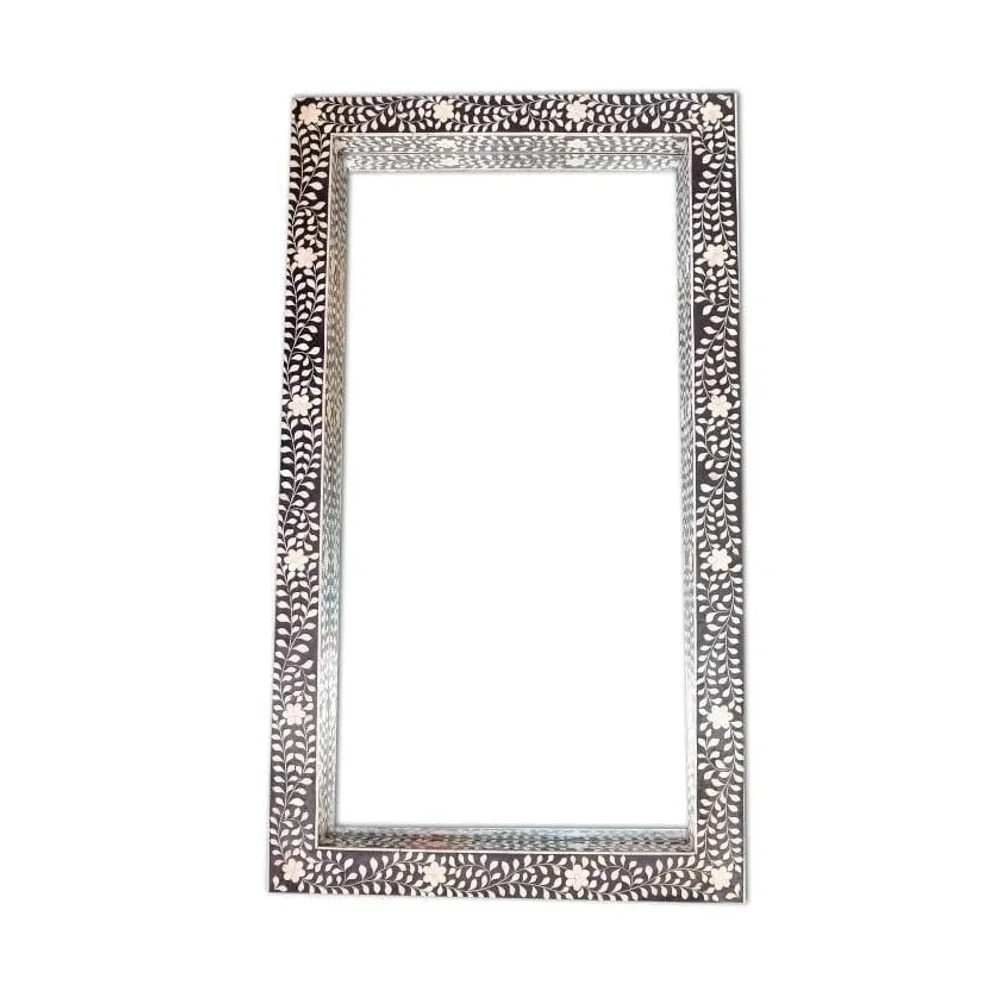 Bone Inlay Floor Standing Mirror 30x60 Inch - Furniture & Interiors by Razvi Exports