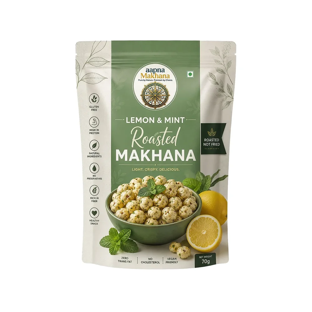 Roasted Makhana Lemon & Mint Flavor - Food & Agriculture by Salutary Food and Beverages India Pvt. Ltd.