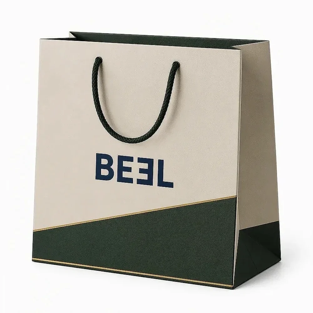 Kraft Paper Printed Bags with Rope Handle - Packaging & Printing by Beel Bags
