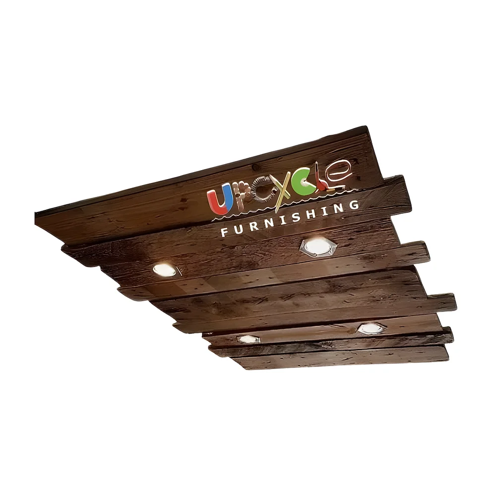 Pallet Wood Hanging Light Fixture - Furniture & Interiors by Upcycle Furnishing India