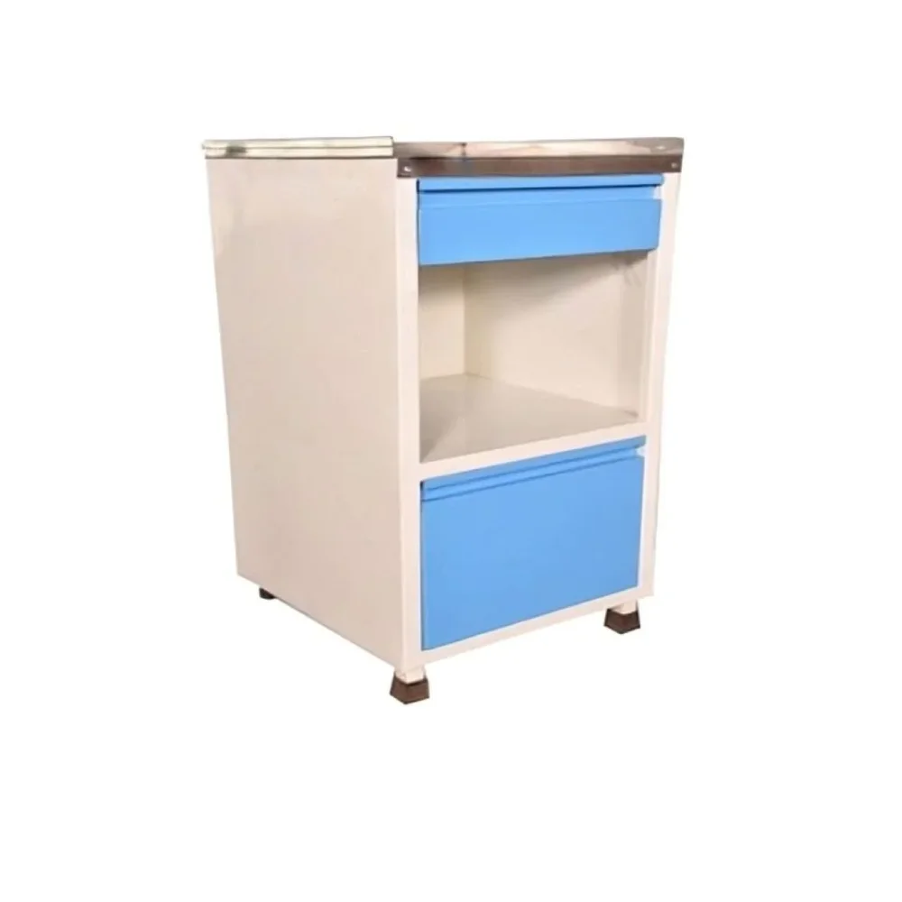 Mild Steel Hospital Bedside Locker with Drawer and Box - Healthcare & Medical by Medicom International