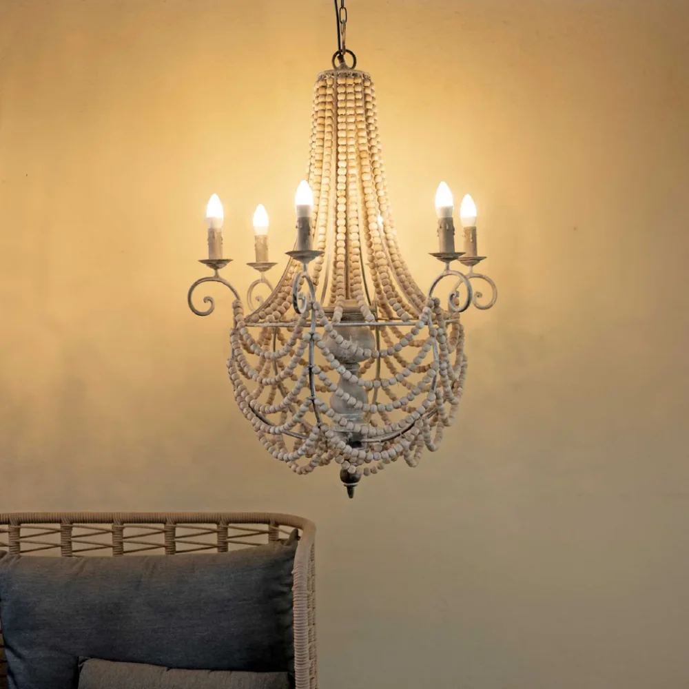 Vintage Maximal Chandelier with Faux Candle Detailing - Furniture & Interiors by Wooden Owl Design Pvt. Ltd.