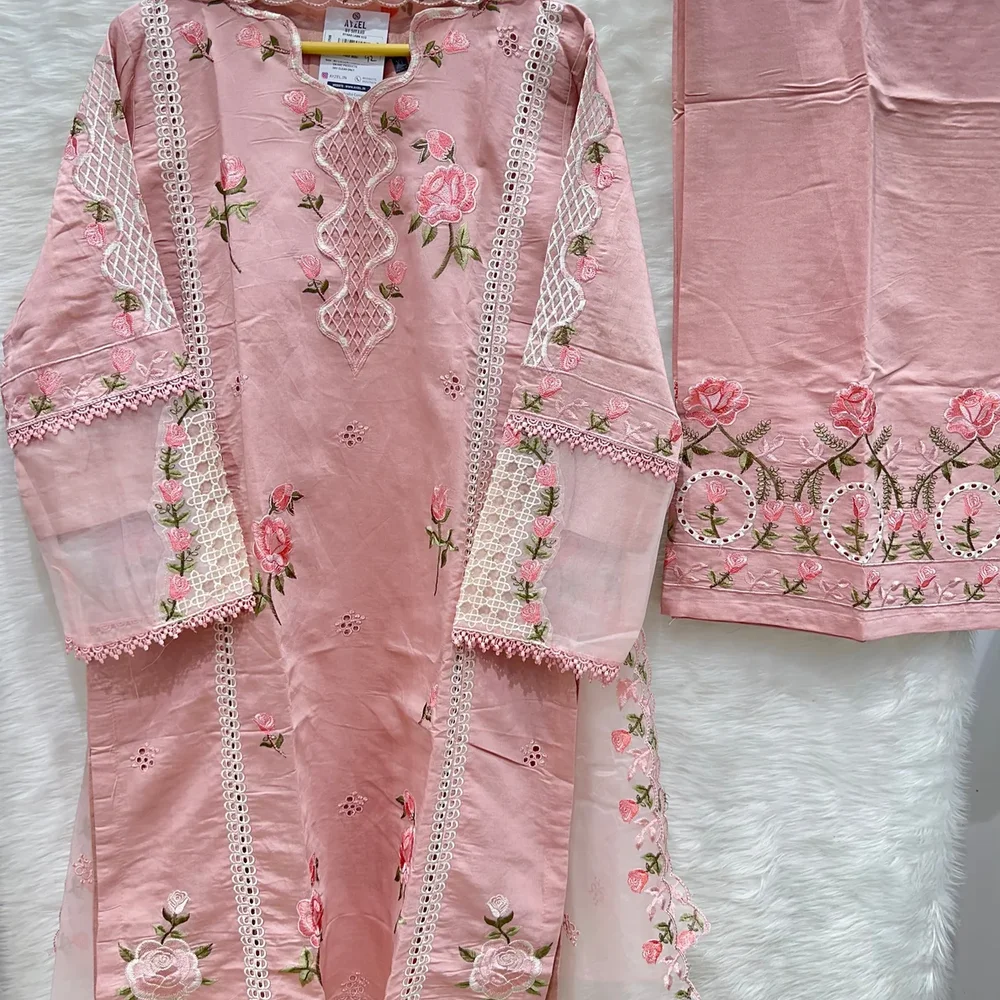 MUSHQ BY AYZEL Embroidered Lawn Organza Fabric - Textiles & Apparel by Ayzel Pvt. Ltd.