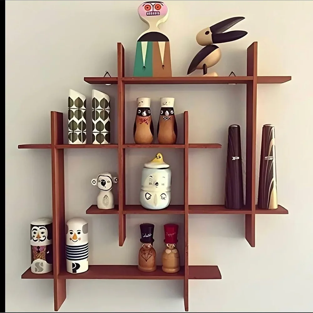 Engineered Wood Wall Display Unit - Furniture & Interiors by Upcycle Furnishing India