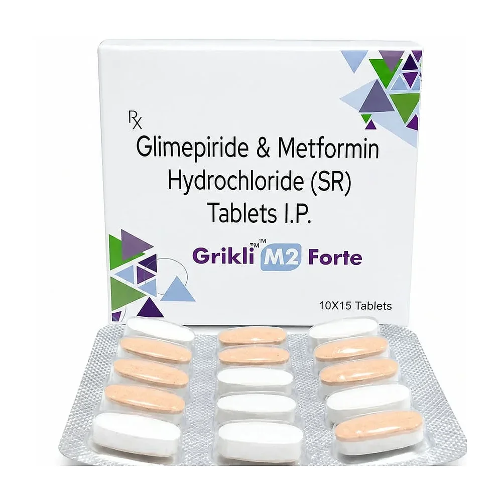 Glimepiride 2mg + Metformin Hydrochloride 1000mg SR Bilayered Tablets - Healthcare & Medical by Prector Lifesciences