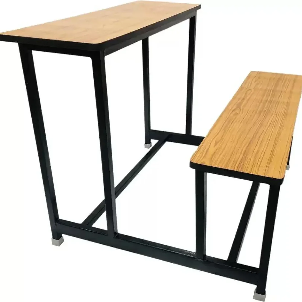 School Home Tution Bench Duel Desk Bench Solid Wood 2 Seater(Finish Color-BROWN) - Furniture & Interiors by Upcycle Furnishing India