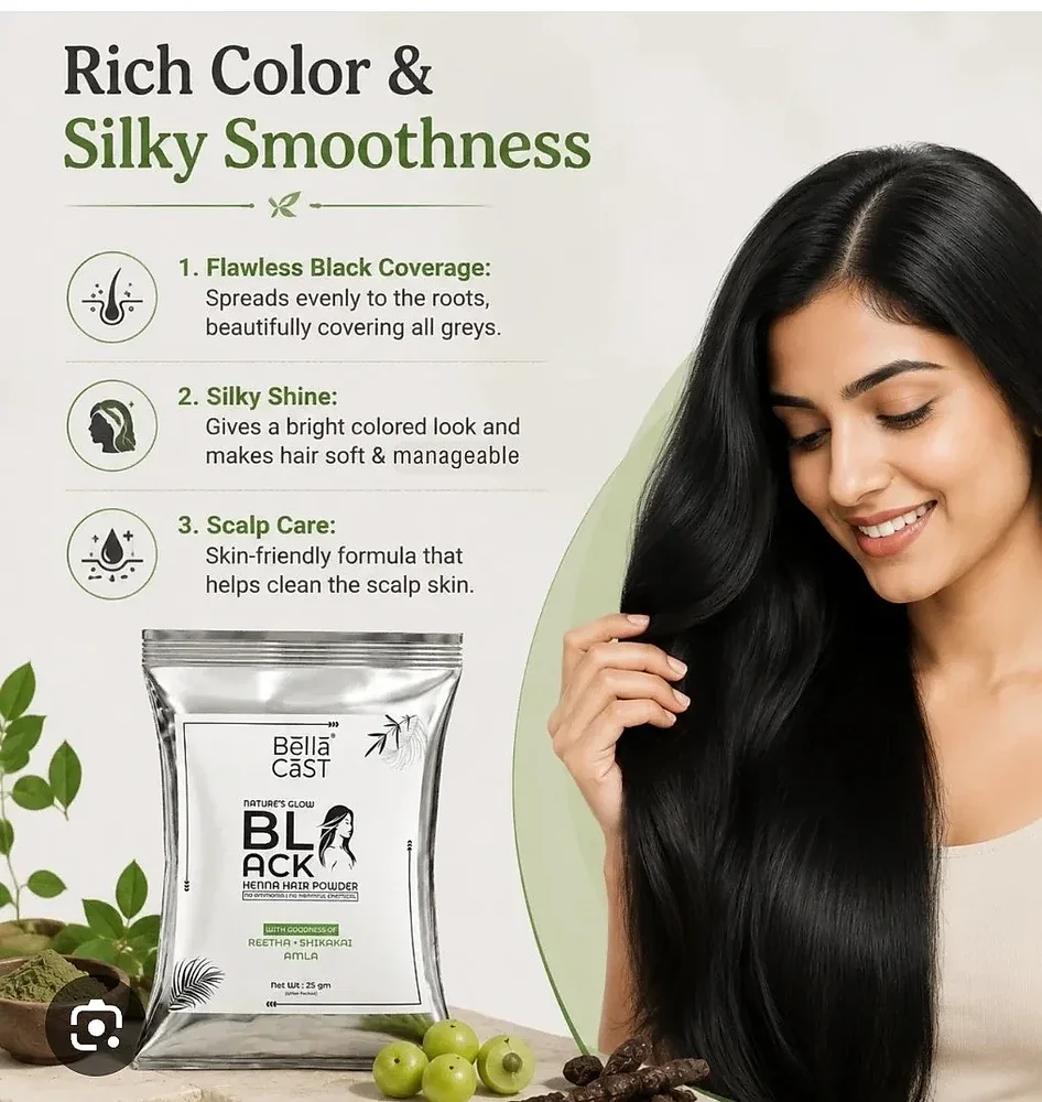 Black Henna Hair Powder - Beauty & Personal Care by Teamex