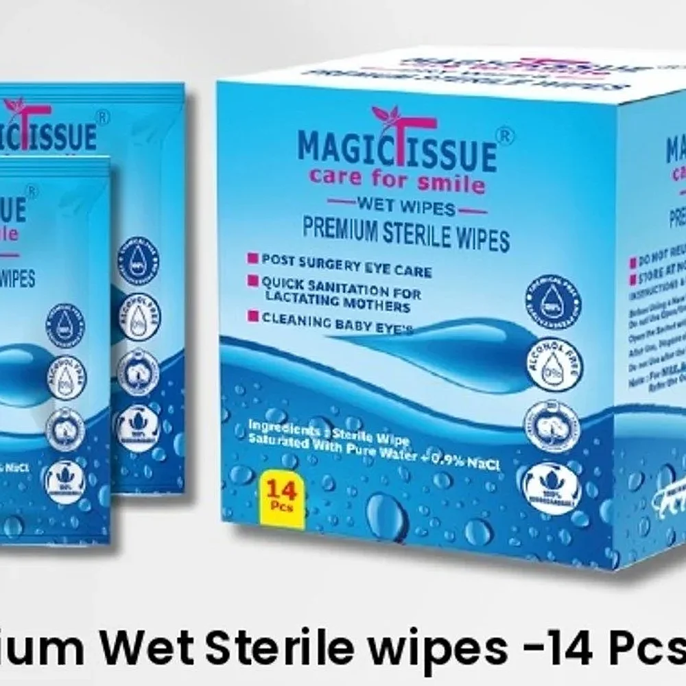 Magictissue Sterile Saline Wet Wipes, 14 & 20 Pcs Box - Beauty & Personal Care by Wecare