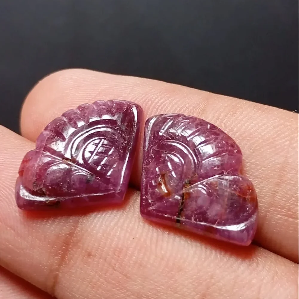 Natural Ruby Carving Pair - Gems & Jewelry by Adnan Gems Art