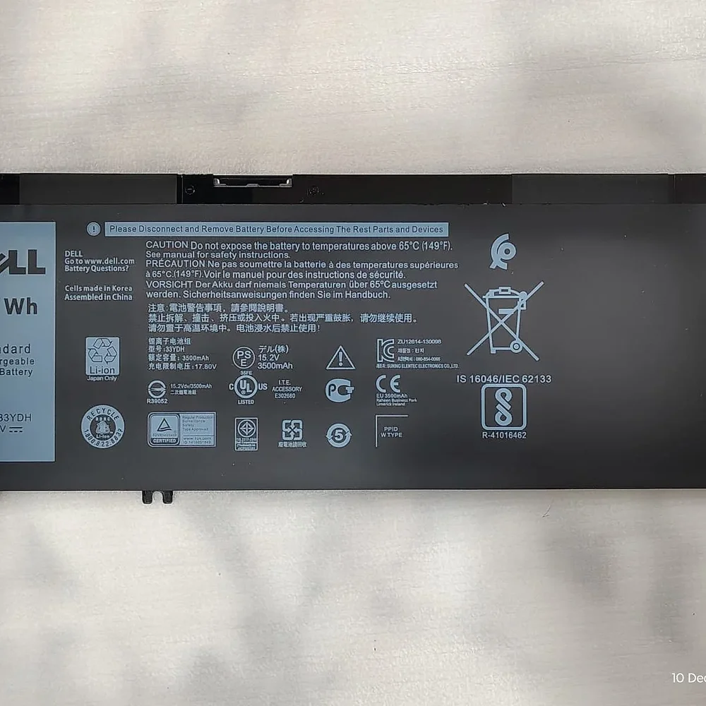 Dell 33YDH 56Wh Laptop Battery - Electronics & Electrical by Kingfast Technologies