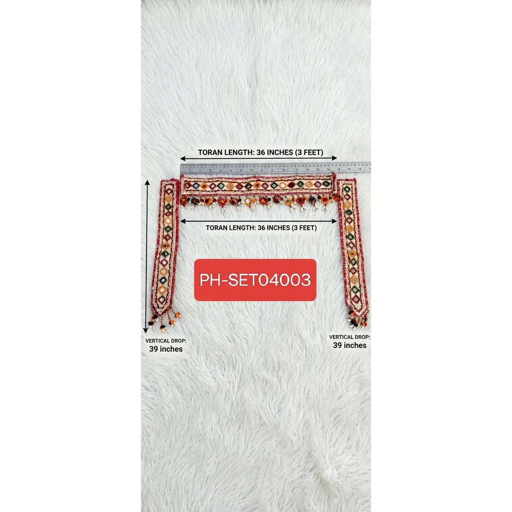 Handmade Jute Door Toran with Mirror and Shell Work - Home & Kitchen by Paraspar Handicrafts