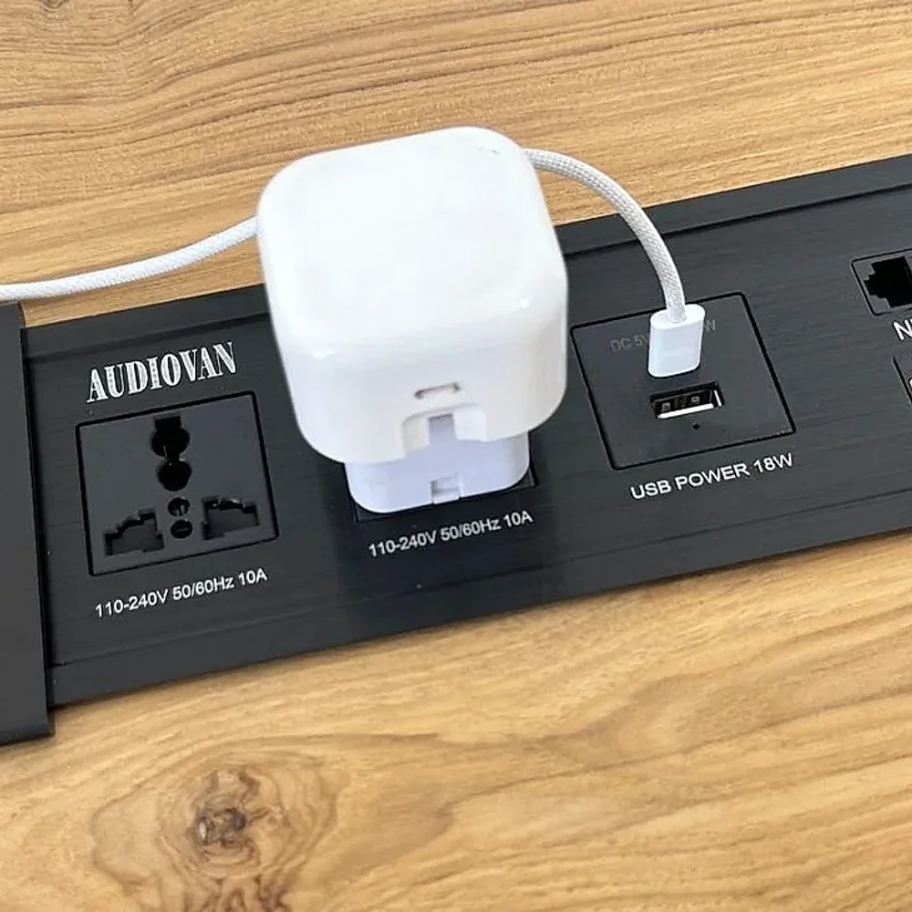AUDIOVAN Black Aluminum Polycarbonate 6 Outlet Electrical Box - Electronics & Electrical by Audiovan Tech Mumbai