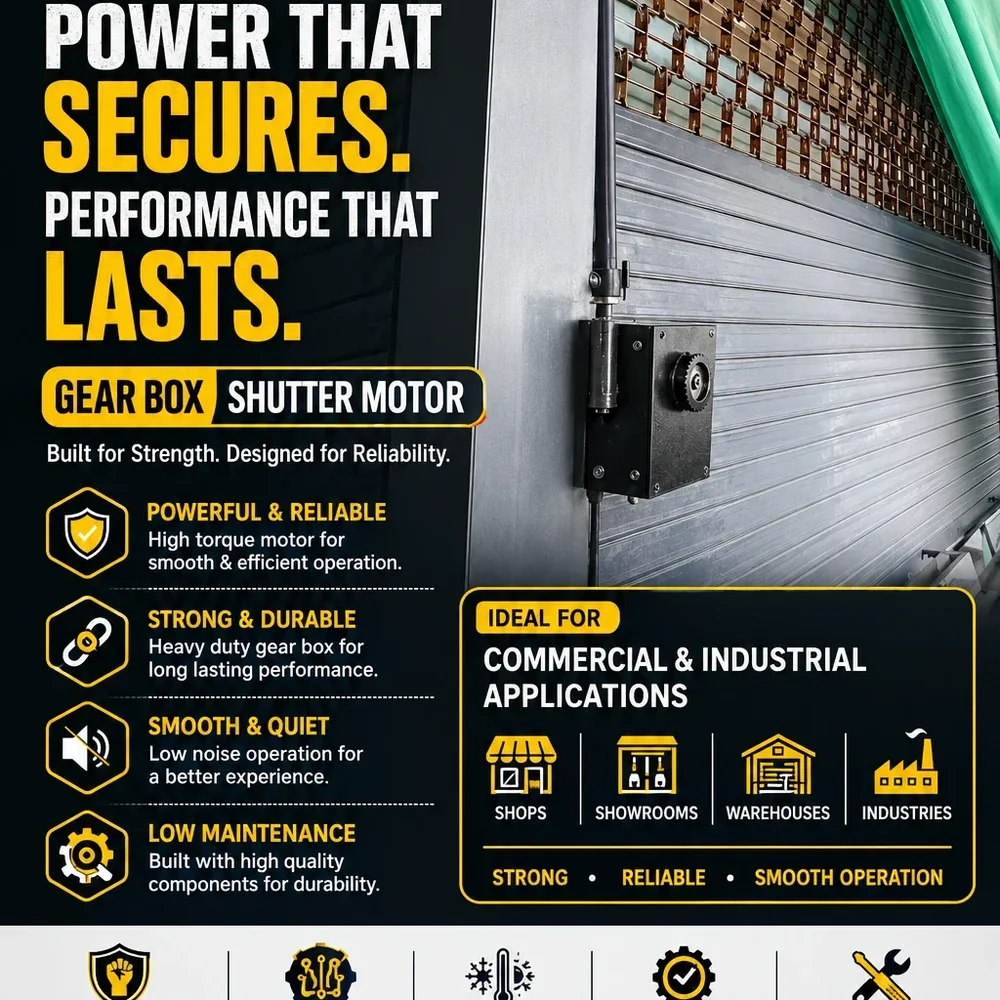 Heavy-Duty Gear Box Shutter Motor - Electronics & Electrical by M.M. Vision.shutters