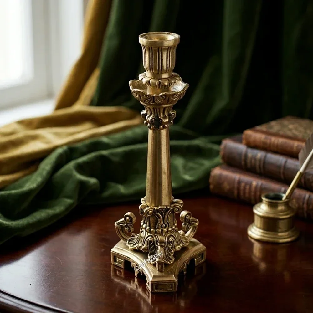 Brass Victorian Candle Stand - Home & Kitchen by Craftsview