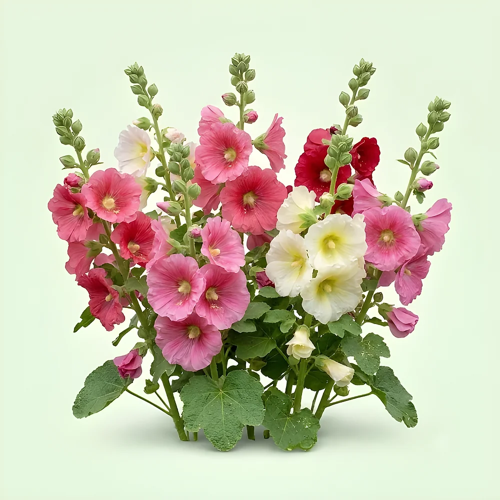 Hollyhock Flower Seeds, Mixed Colors, 110 Seeds per Packet - Food & Agriculture by Vigyat Chemicals Co.