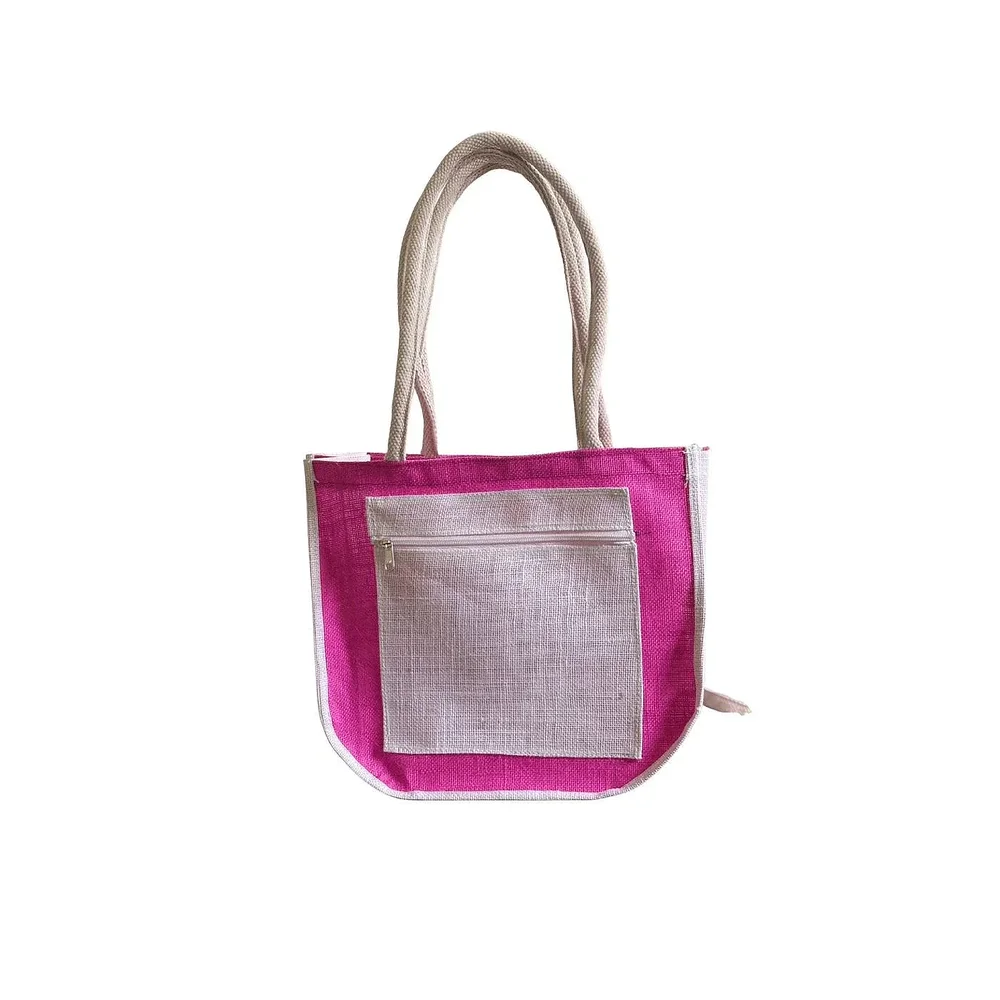 Two-Tone Jute Shopping Bag - Footwear, Bags & Leather Goods by Vashista Jute Exports