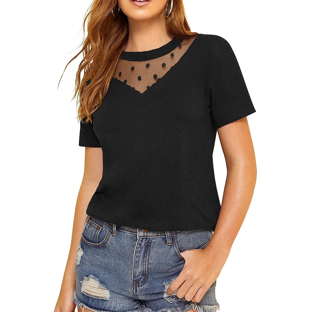 Black Short Sleeve T-Shirt (M) - Textiles & Apparel by Cara Exim
